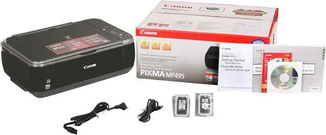 Alt view image 8 of 8 - Canon PIXMA MP495 with PP-201 8.8 ipm Black Print Speed 4800 x 1200 dpi Color Print Quality USB / Wi-Fi InkJet MFC / All-In-One Color Printer