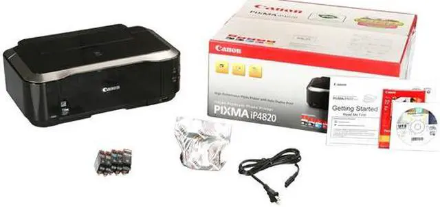 Alt view image 6 of 6 - Canon PIXMA iP series iP4820 Up to 11.0 ipm Black Print Speed 9600 x 2400 dpi Color Print Quality USB InkJet Photo Color Printer