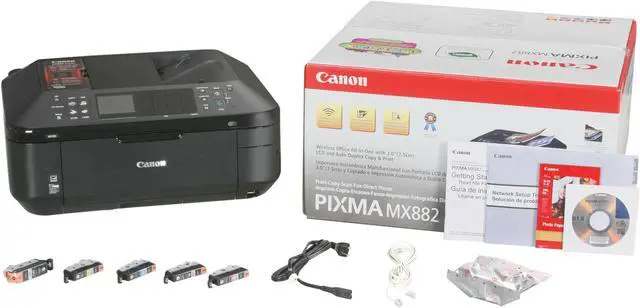 Alt view image 8 of 8 - Canon PIXMA MX882 4894B002 ESAT: 12.5 ipm Black Print Speed 9600 x 2400 dpi Color Print Quality Ethernet (RJ-45) / USB / Wi-Fi InkJet MFC / All-In-One Color Printer