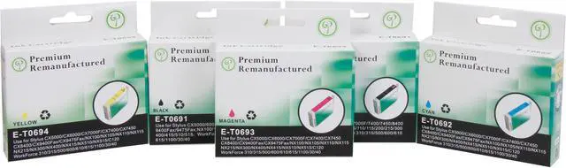 Main image of Green Project Compatible Ink Cartridge Replacement for Epson (2pc T0691 , 1pc T0692 , 1pc T0693 , 1pc T0694) 5 Pack