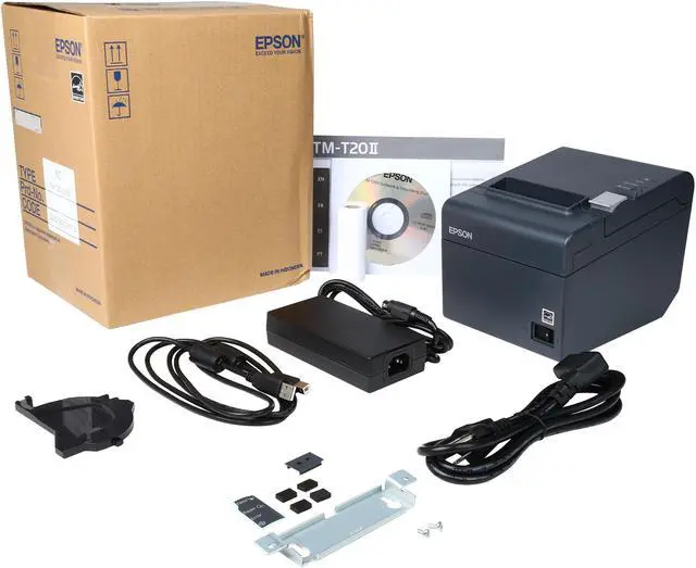 Alt view image 8 of 8 - Epson TM-T20II Single-station Thermal Receipt Printer, USB, Serial, Dark Gray - C31CD52062