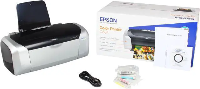 Alt view image 7 of 7 - EPSON Stylus CX C88+ Up to 23 ppm Black Print Speed up to 5760 x 1440 optimized dpi Color Print Quality LPT / USB InkJet Personal Color Printer