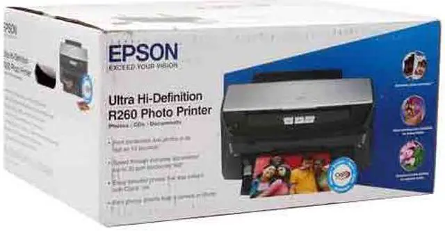 Alt view image 12 of 12 - EPSON Stylus Photo R260 C11C653011 Up to 30 ppm Black Print Speed 5760 x 1440 optimized dpi Color Print Quality USB InkJet Photo Color Printer