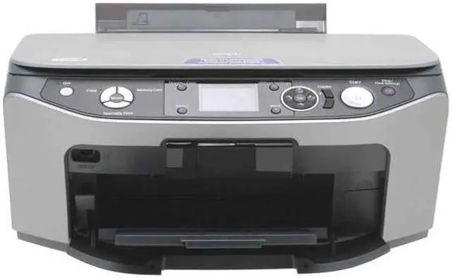 Alt view image 3 of 3 - EPSON Stylus Photo RX580 C11C663011 Up to 30 ppm Black Print Speed 5760 x 1440 dpi Color Print Quality USB InkJet Photo Color Printer