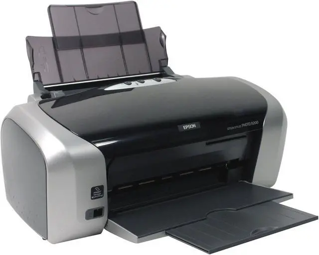 Alt view image 4 of 11 - EPSON Stylus Photo R200 C11C546011 15 ppm Black Print Speed 5760 x 1440 dpi Color Print Quality USB Advanced Micro Piezo InkJet Photo Color Printer