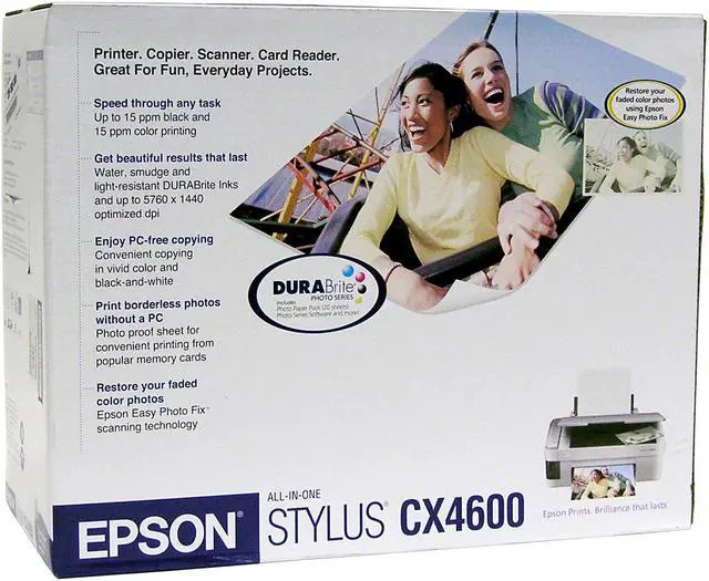 Alt view image 9 of 9 - EPSON Stylus CX4600 C11C571001 15 ppm Black Print Speed 5760 x 1440 dpi Color Print Quality USB InkJet MFC / All-In-One Color Printer