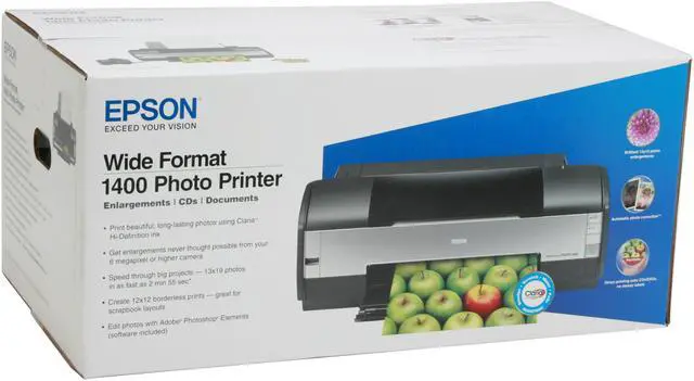 Alt view image 14 of 14 - EPSON Stylus Photo 1400 C11C655001 Up to 15 ppm Black Print Speed USB InkJet Photo Color Printer