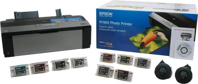 Alt view image 11 of 11 - EPSON Stylus Photo R1900 C11C698201 5760 x 1440 dpi Color Print Quality USB InkJet Photo Color Printer