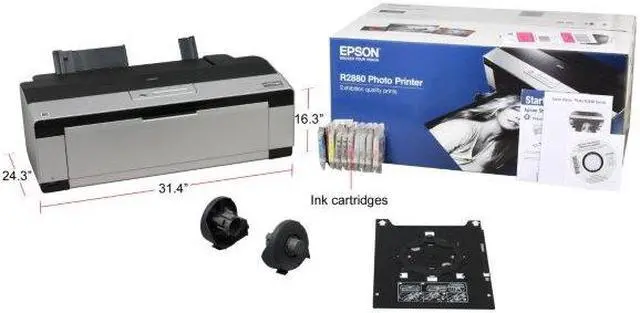 Alt view image 9 of 13 - EPSON Stylus Photo R2880 5760 x 1440 dpi Color Print Quality USB InkJet Photo Color Printer