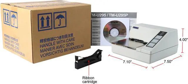 Alt view image 7 of 7 - Epson TM-U295 Dot Matrix Slip Printer - Cool White C31C163272