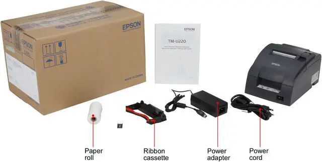 Alt view image 10 of 10 - Epson TM-U220B Receipt/Kitchen Impact Printer with Auto Cutter - Dark Gray C31C514653
