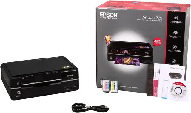 Alt view image 8 of 8 - EPSON Artisan 725 C11CA74201 Up to 9.5 ppm Black Print Speed 5760 x 1440 dpi Color Print Quality Ethernet (RJ-45) / USB / Wi-Fi InkJet MFC / All-In-One Color Printer