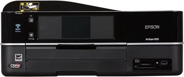 Alt view image 2 of 7 - EPSON Artisan 835 C11CA73201 Up to 9.5 ppm Black Print Speed 5760 x 1440 dpi Color Print Quality Ethernet (RJ-45) / USB / Wi-Fi InkJet MFC / All-In-One Color Printer