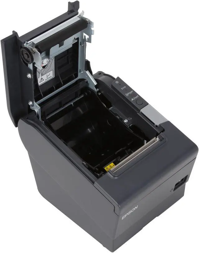 Alt view image 6 of 7 - Epson TM-T88V 3" Single-station Thermal Receipt Printer, USB, Powered USB, Dark Gray (No Power Supply) - C31CA85090
