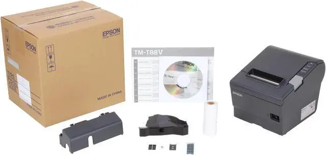 Alt view image 7 of 7 - Epson TM-T88V 3" Single-station Thermal Receipt Printer, USB, Powered USB, Dark Gray (No Power Supply) - C31CA85090
