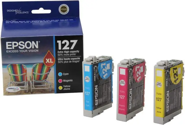 Alt view image 2 of 7 - EPSON 127 (T127520) Extra High-Capacity Ink Cartridge Multi-Pack Cyan / Magenta / Yellow