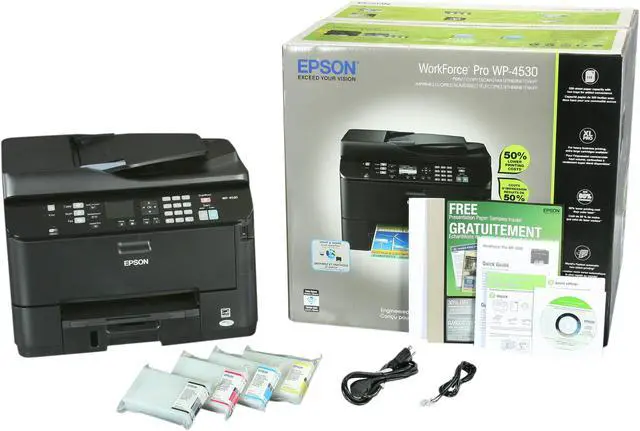 Alt view image 8 of 8 - EPSON WorkForce Pro WP-4530 Up to 16 ppm Black Print Speed 4800 x 1200 dpi Color Print Quality Ethernet (RJ-45) / USB / Wi-Fi MicroPiezo inkjet MFC / All-In-One Color Printer