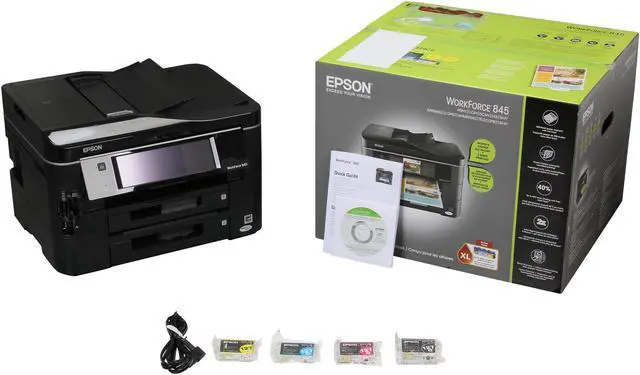 Alt view image 8 of 8 - EPSON WorkForce 845 C11CB92201 15 ISO ppm Black Print Speed Ethernet (RJ-45) / USB / Wi-Fi InkJet MFC / All-In-One Color Printer