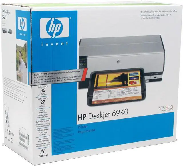 Alt view image 16 of 17 - HP Deskjet 6940 Up to 36 ppm Black Print Speed Up to 4800 optimized dpi color and 1200 input dpi Color Print Quality Ethernet (RJ-45) / USB InkJet Workgroup Color Printer