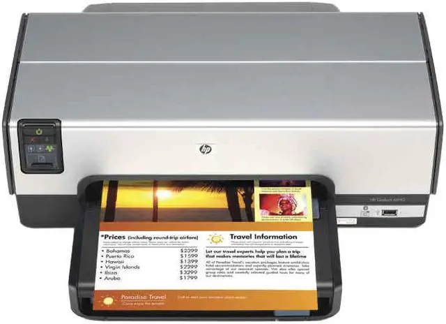 Alt view image 17 of 17 - HP Deskjet 6940 Up to 36 ppm Black Print Speed Up to 4800 optimized dpi color and 1200 input dpi Color Print Quality Ethernet (RJ-45) / USB InkJet Workgroup Color Printer