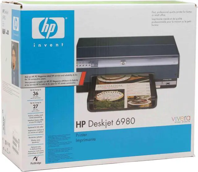 Alt view image 11 of 11 - HP Deskjet 6980 Up to 36 ppm Black Print Speed Up to 4800 optimized dpi color and 1200 input dpi Color Print Quality Ethernet (RJ-45) / USB InkJet Workgroup Color Printer