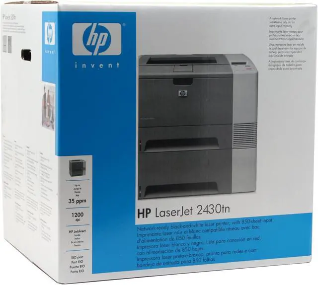 Alt view image 12 of 12 - HP LaserJet 2430tn Workgroup Up to 35 ppm Monochrome Ethernet (RJ-45) / LPT / USB Laser Printer