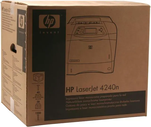 Alt view image 13 of 13 - HP LaserJet 4240n Workgroup Up to 40 ppm Monochrome Ethernet (RJ-45) / LPT / USB Laser Printer