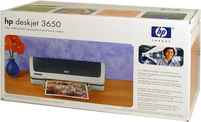 Alt view image 6 of 6 - HP deskjet 3650 17 ppm Black Print Speed 4800 x 1200 dpi Color Print Quality USB InkJet Personal Color Printer