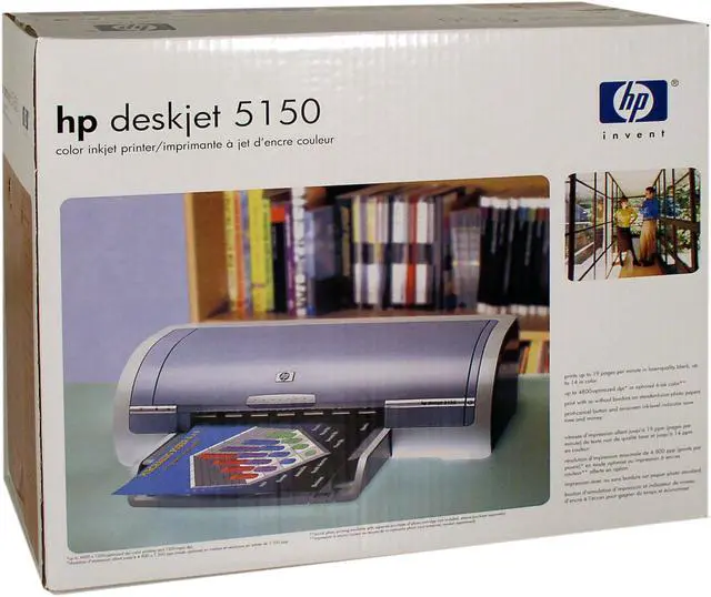 Alt view image 5 of 5 - HP deskjet 5150 19 ppm Black Print Speed 4800 x 1200 dpi Color Print Quality Ethernet (RJ-45) / LPT / USB InkJet Personal Color Printer