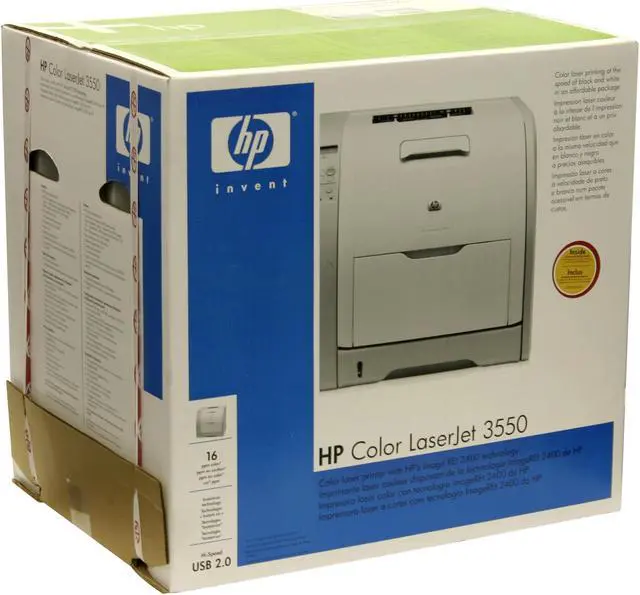 Alt view image 14 of 15 - HP LaserJet 3550 Q5990A Personal Up to 16 ppm 600 x 600 dpi Color Print Quality Color USB Laser Printer