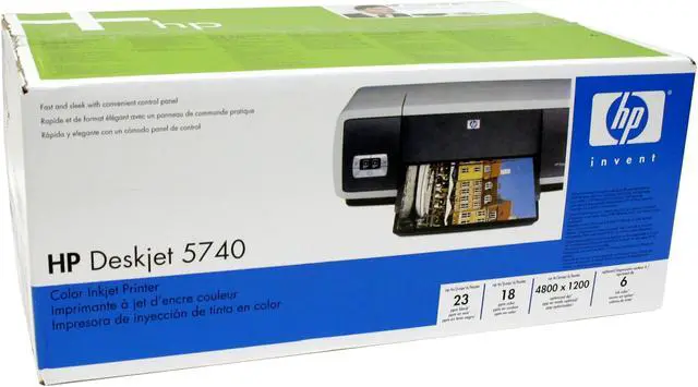 Alt view image 10 of 10 - HP Deskjet 5740 C9016A Up to 26 ppm Black Print Speed 4800 x 1200 dpi Color Print Quality USB InkJet Personal Color Printer