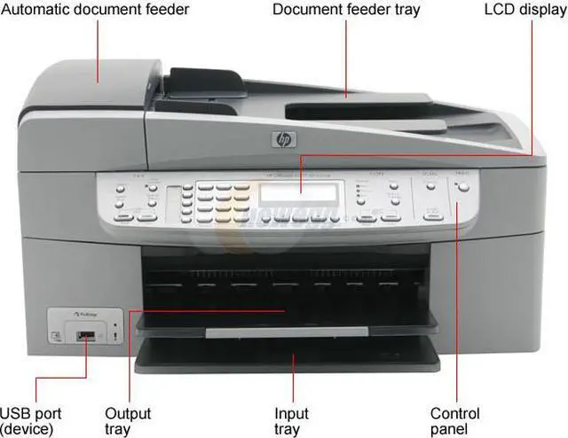 Alt view image 2 of 10 - HP Officejet 6210 Q5801A Up to 23 ppm Black Print Speed Up to 4800 x 1200-optimized dpi color when printing from a computer and 1200-input dpi Color Print Quality USB InkJet MFC / All-In-One Color Printer