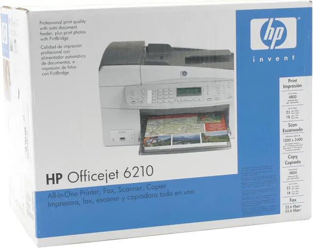 Alt view image 10 of 10 - HP Officejet 6210 Q5801A Up to 23 ppm Black Print Speed Up to 4800 x 1200-optimized dpi color when printing from a computer and 1200-input dpi Color Print Quality USB InkJet MFC / All-In-One Color Printer