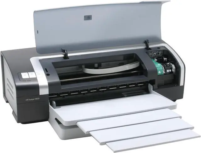 Alt view image 7 of 10 - HP Deskjet 9800 C8165A Up to 30 ppm Black Print Speed Up to 4800-optimized dpi color and 1200-input dpi Color Print Quality LPT / USB InkJet Personal Color Printer