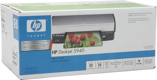 Alt view image 10 of 10 - HP Deskjet 5940 C9017A#B1H Up to 30 ppm Black Print Speed Up to 4800 optimized dpi color and 1200 input dpi Color Print Quality USB InkJet Photo Color Printer