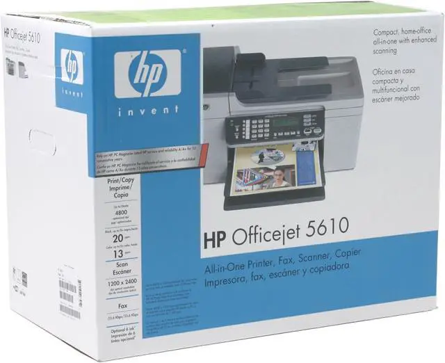 Alt view image 11 of 11 - HP Officejet 5610 Q7311A Up to 20 ppm Black Print Speed 4800 x 1200 dpi Color Print Quality USB Thermal Inkjet MFC / All-In-One Color Printer