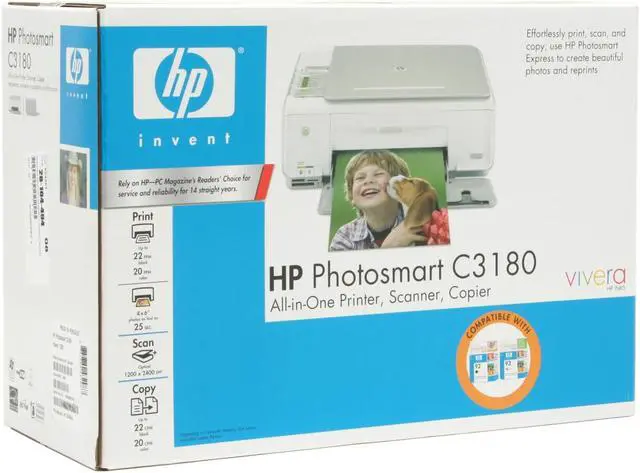 Alt view image 12 of 12 - HP Photosmart C3180 Q8160A Up to 22 ppm Black Print Speed Up to 4800 x 1200 optimized dpi color (when printing from a computer and 1200 input dpi) Color Print Quality USB Thermal Inkjet MFC / All-In-One Color Printer