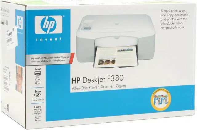 Alt view image 10 of 10 - HP Deskjet F380 Q8134 Up to 20 ppm Black Print Speed Up to 4800 x 1200 optimized dpi Color Print Quality USB InkJet MFC / All-In-One Color Printer