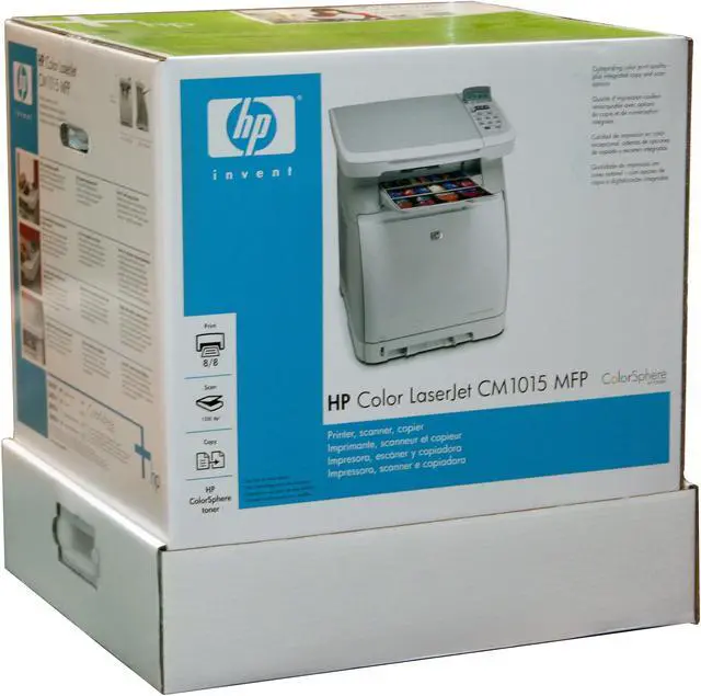 Alt view image 12 of 12 - HP Color LaserJet CM1015 CB394A MFC / All-In-One Up to 8 ppm 600 x 600 dpi Color Print Quality Color USB Laser Printer