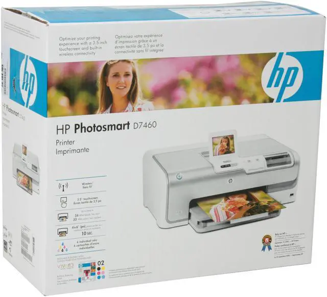 Alt view image 15 of 15 - HP Photosmart D7460 CC247A Up to 34 ppm Black Print Speed 4800 x 1200 dpi Color Print Quality Ethernet (RJ-45) / USB / Wi-Fi Thermal Inkjet Photo Color Printer