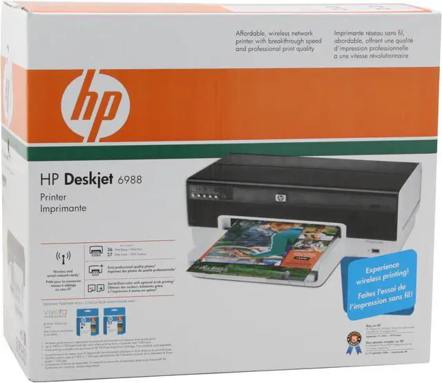 Alt view image 12 of 12 - HP Deskjet 6988 CB055A Up to 36 ppm Black Print Speed 4800 x 1200 dpi Color Print Quality Ethernet (RJ-45) / USB / Wi-Fi InkJet Color Printer