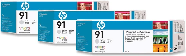 HP 91 Ink Cartridge - Triple Pack - Light Gray - Newegg.com
