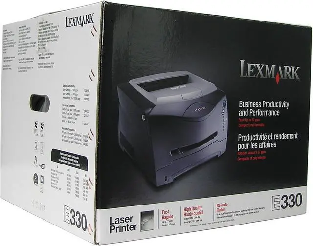 Alt view image 4 of 4 - Lexmark E330 22S0500 Personal Up to 27 ppm Monochrome LPT / USB Laser Printer