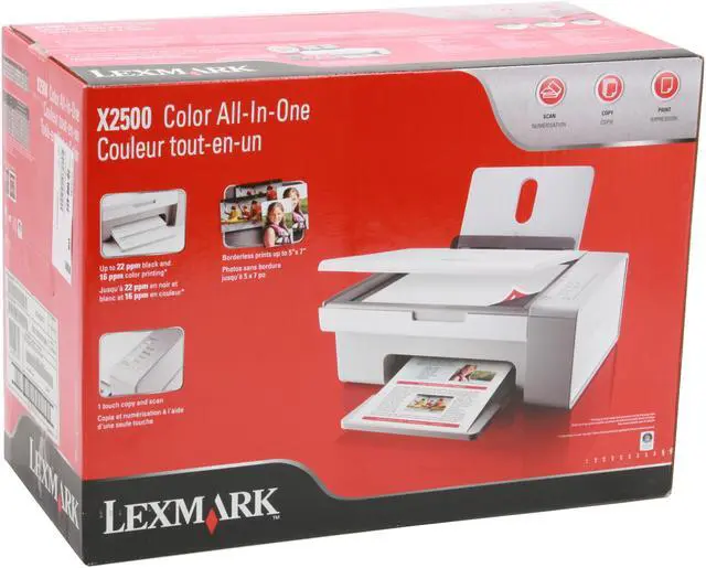 Alt view image 16 of 16 - LEXMARK X2500 21A0500 22 ppm Black Print Speed Up to 4800 x 1200 dpi Color Print Quality USB InkJet MFC / All-In-One Color Printer