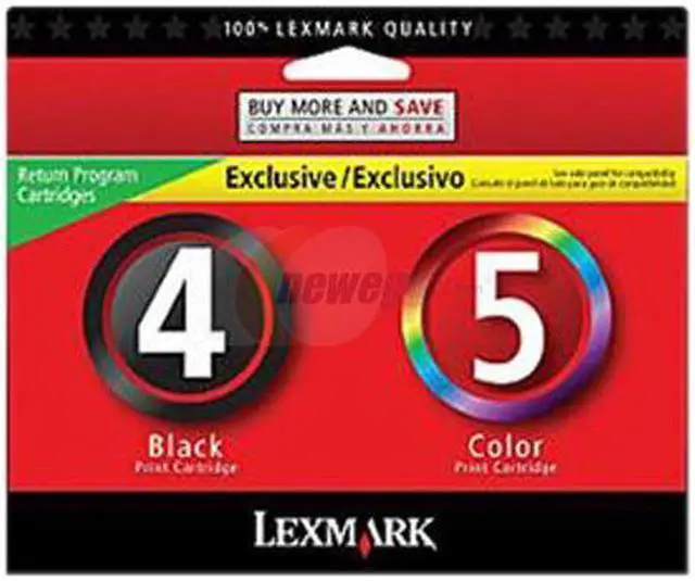 Main image of LEXMARK 18C2255 No. 4/5 Twin-Pack Ink Cartrdges Black And Color