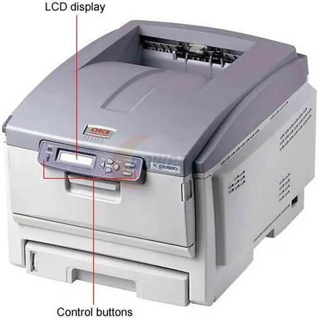 Alt view image 2 of 2 - Okidata C5500n Workgroup Up to 24 ppm Color Ethernet (RJ-45) / USB LED Printer