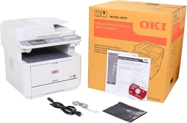 Alt view image 9 of 9 - Okidata MB491 MFP MFC / All-In-One Up to 42 ppm Monochrome Ethernet (RJ-45) / USB Laser Printer