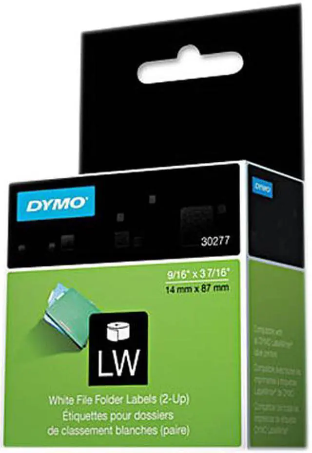 Main image of DYMO 30277 2-Up File Folder Labels, 9/16 x 3-7/16, White, 260/Pack