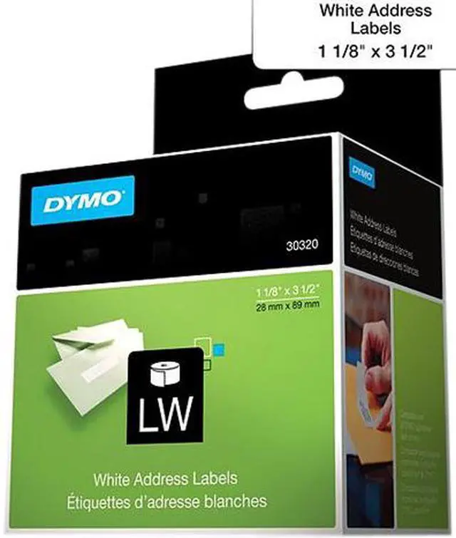 Main image of Dymo 30320 Address Labels 1.13" Width x 3.50" Length - 260/Roll - 1" Core - White
