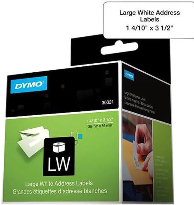 Main image of DYMO 30321 Address Labels, 1 4/10" x 3 1/2", White, 520/Box